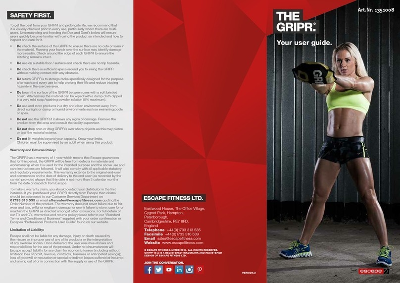 Escape Fitness GRIPP 1351008 user guide