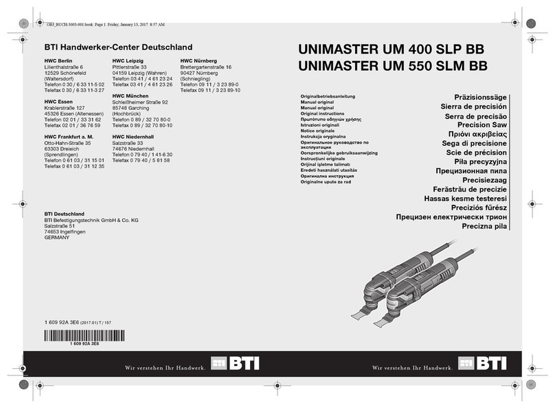BTI UNIMASTER UM 400 SLP BB Original instructions