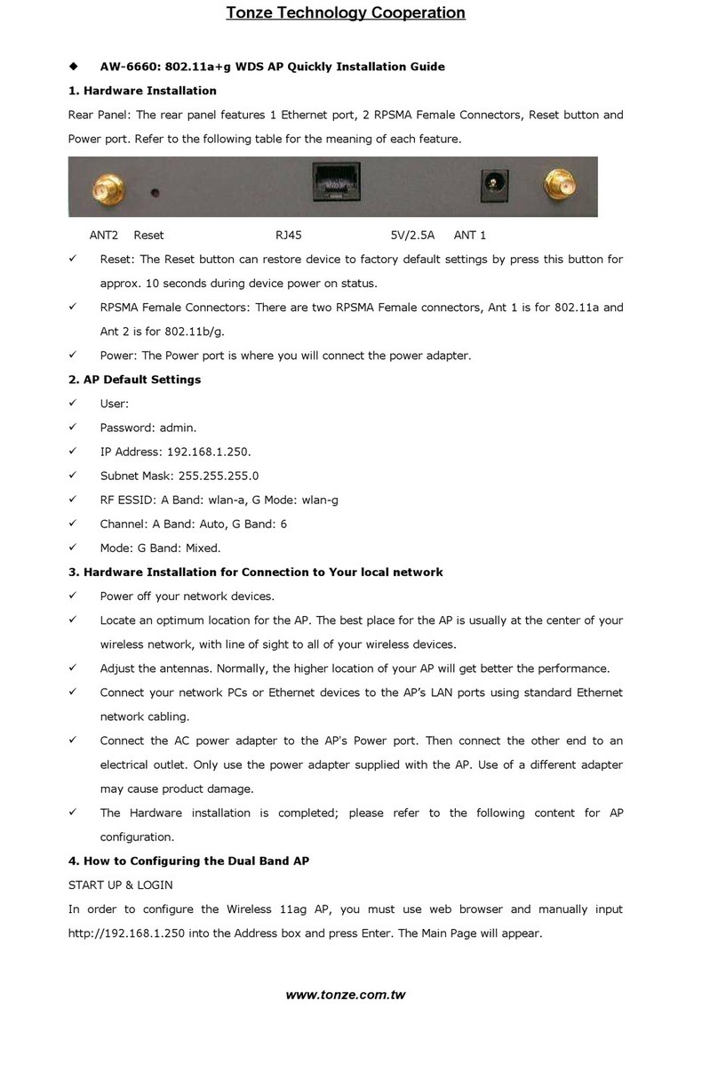 Tonze aw 6660 Quick installation guide