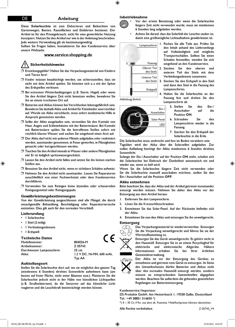 DS Produkte 804026-M operating instructions