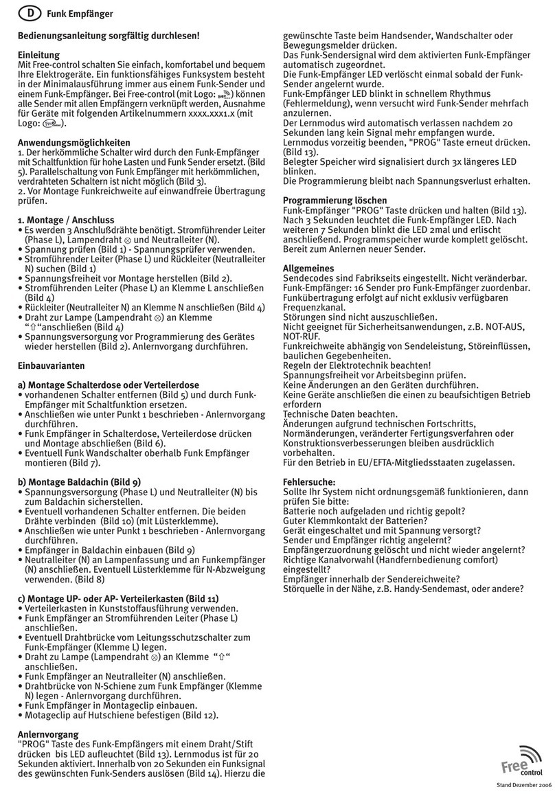 elv Free-control operating instructions