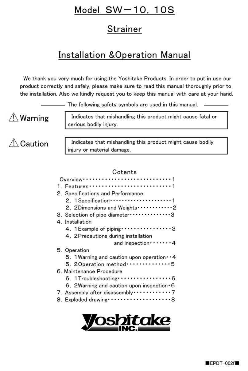 Yoshitake SW-10 Installation & operation manual