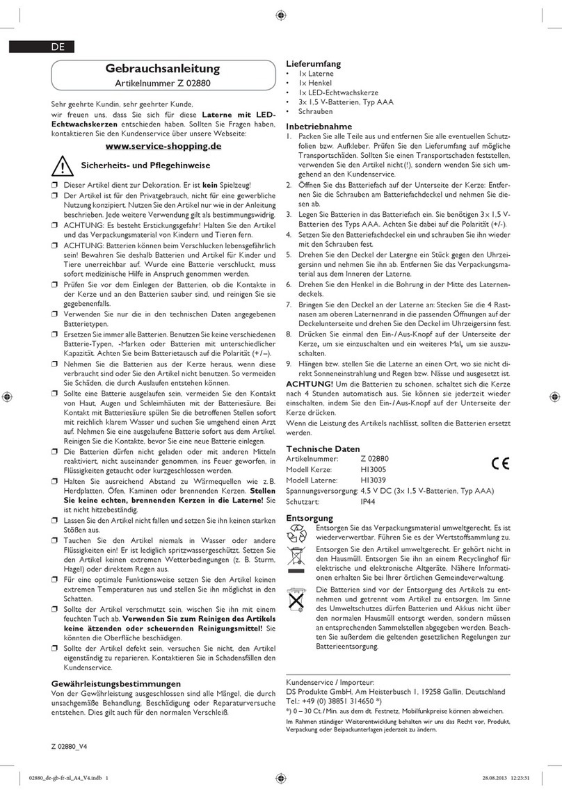 DS Produkte Z 02880 operating instructions