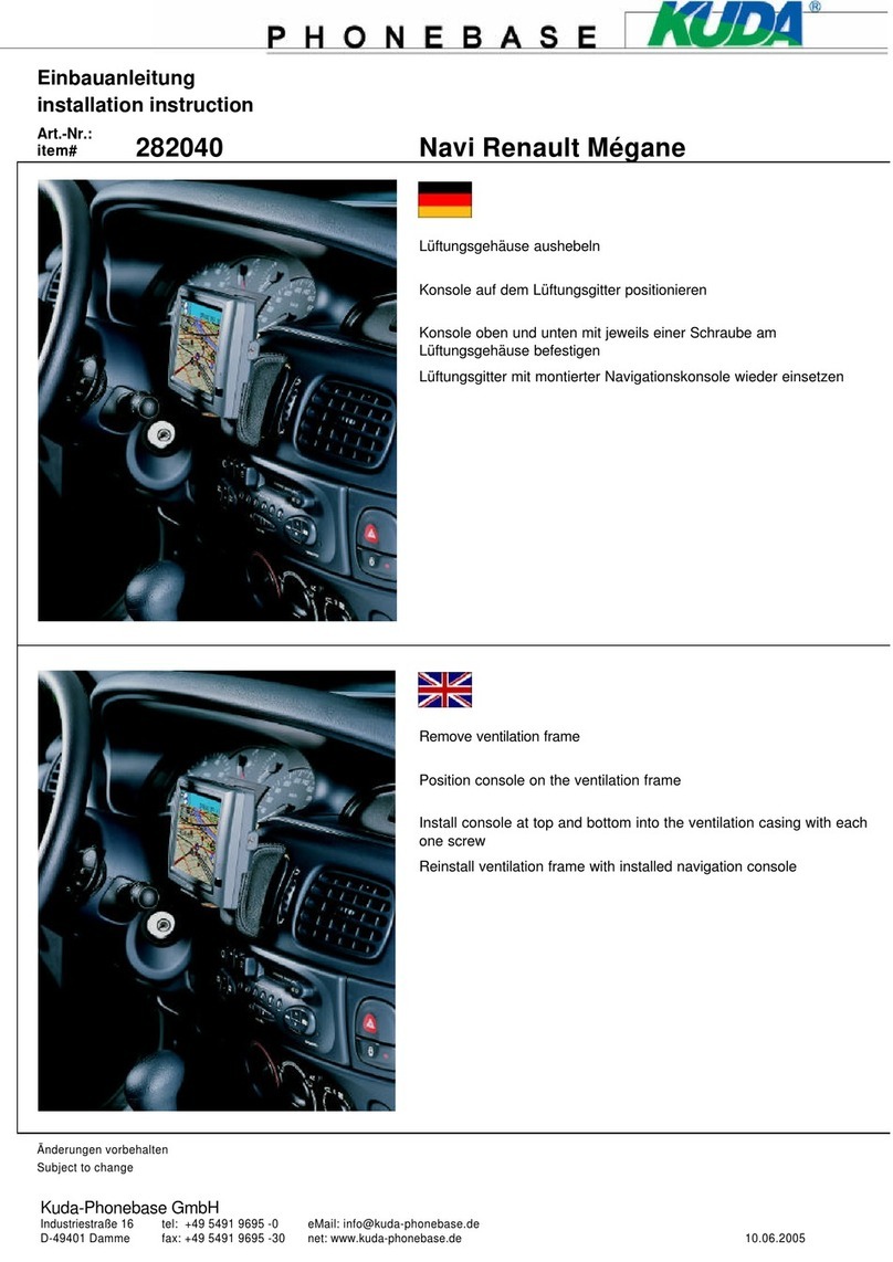 Kuda-Phonebase Navi Renault Mégane Installation instruction Kuda-Phonebase Navi Renault Mégane Installation instruction