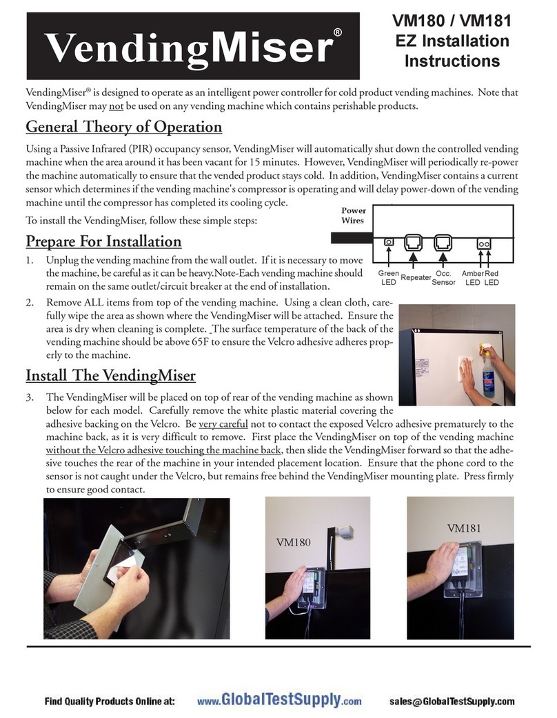 USA Technologies VendingMiser VM180 EZ Installation Instructions