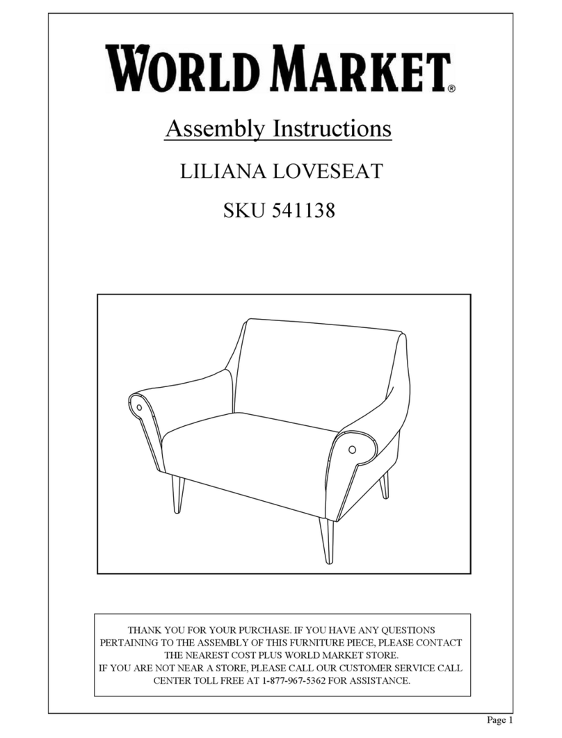World Market LILIANA LOVESEAT 541138 Assembly instructions
