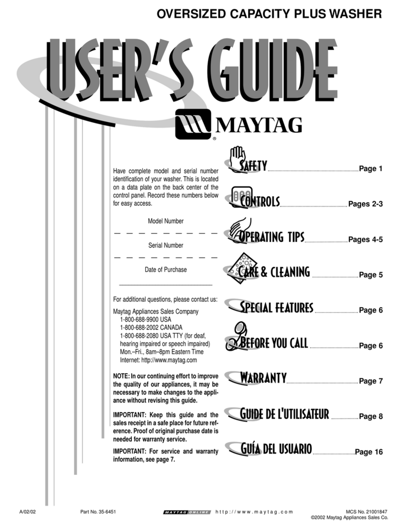 Maytag PAV5158AWW User manual Maytag PAV5158AWW User manual