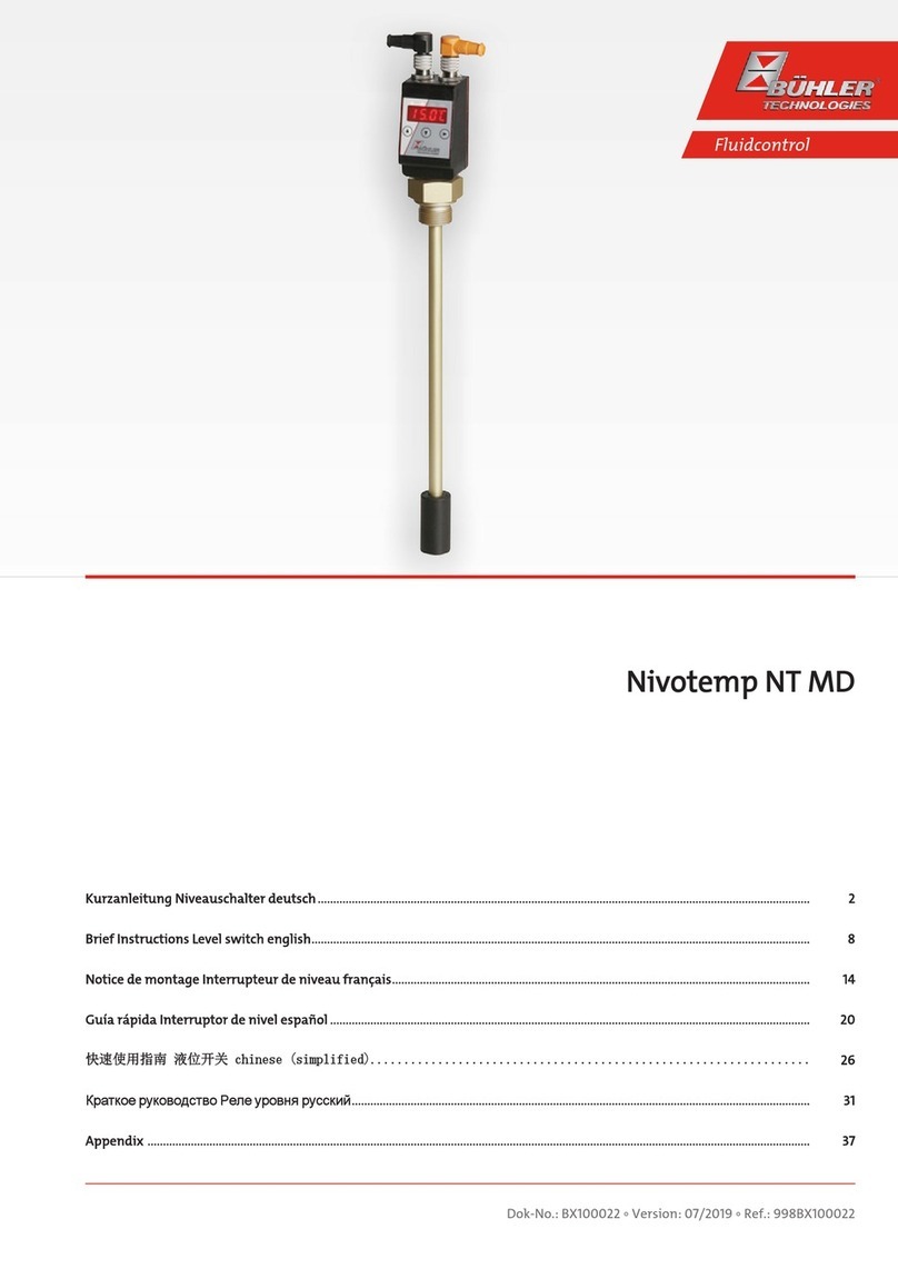 Bühler technologies Nivotemp NT MD Reference guide
