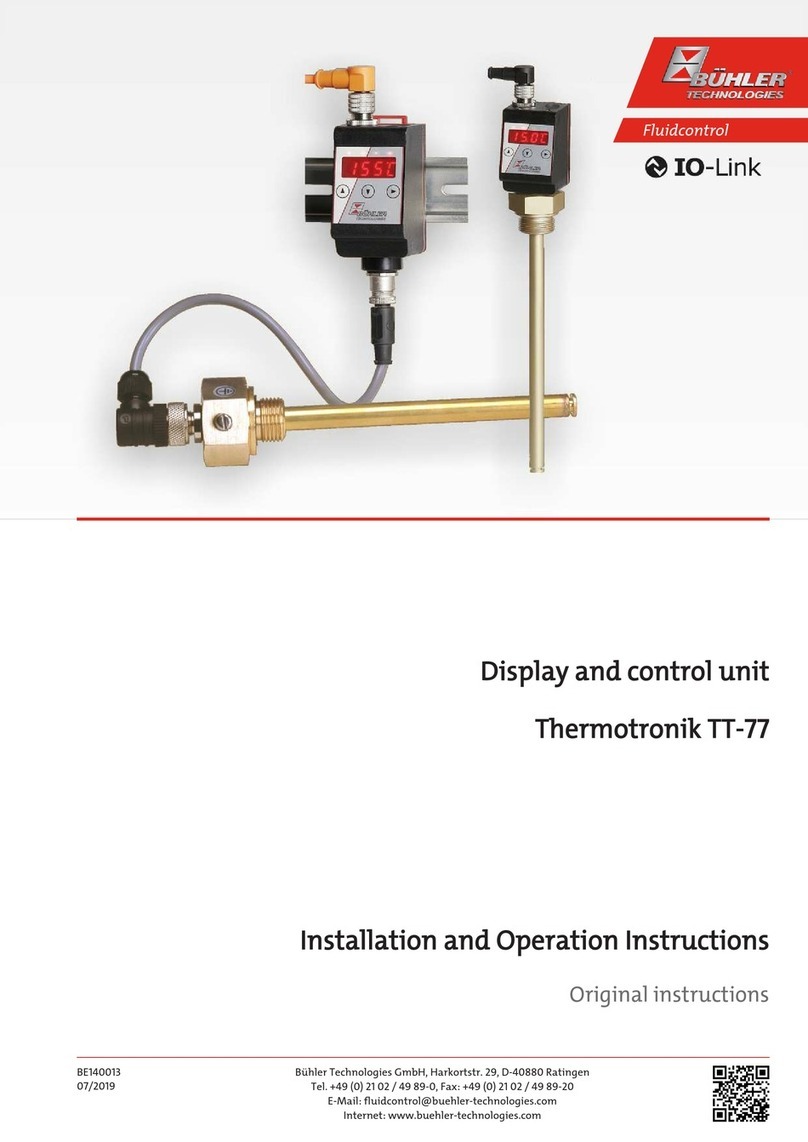 Bühler technologies Thermotronik TT-77 Installation and operation instructions Bühler technologies Thermotronik TT-77 Installation and operation instructions