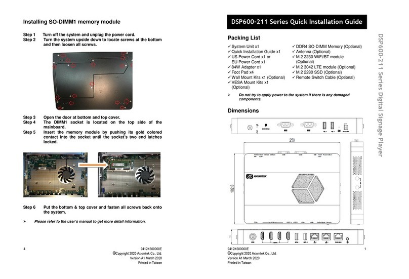AXIOMTEK DSP600-211 User manual