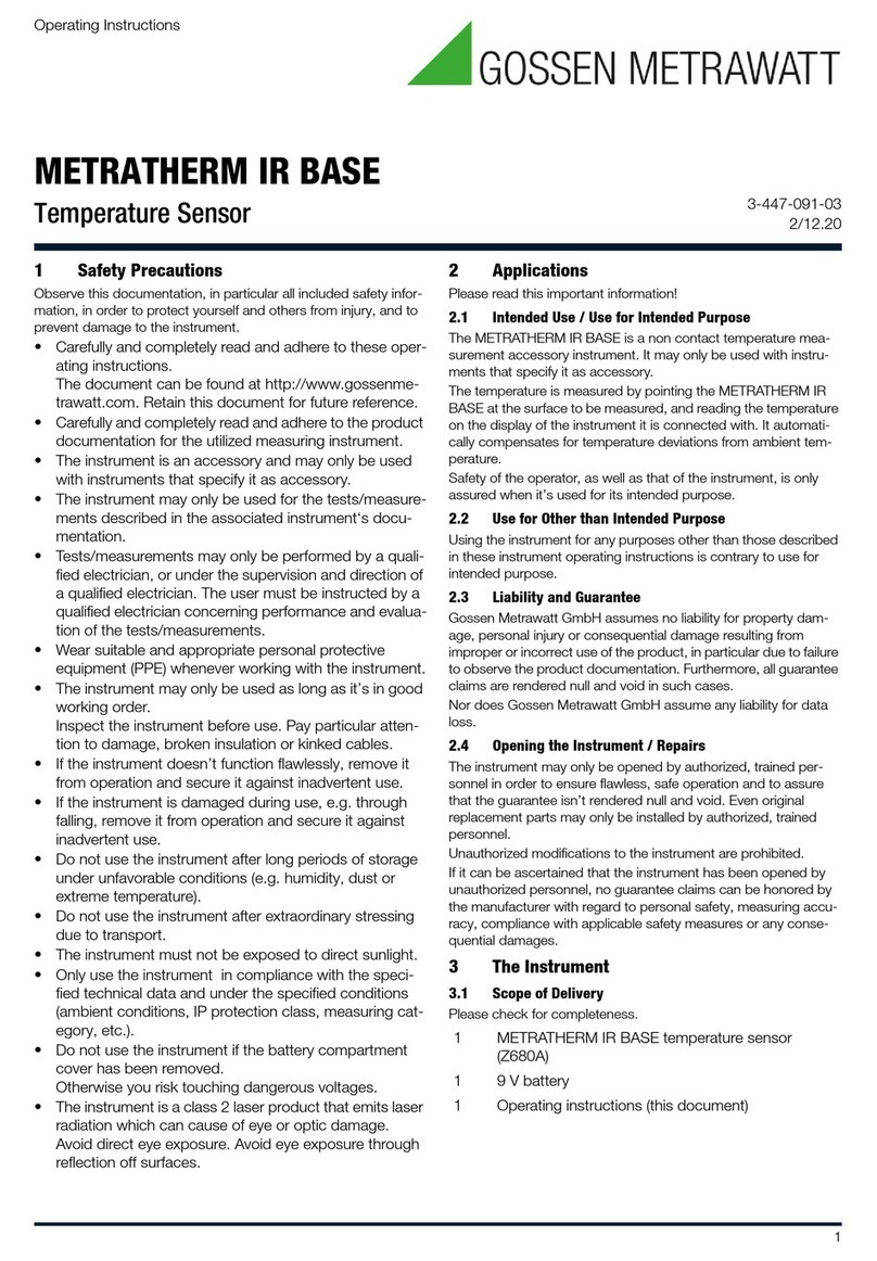 Gossen MetraWatt METRATHERM IR BASE operating instructions