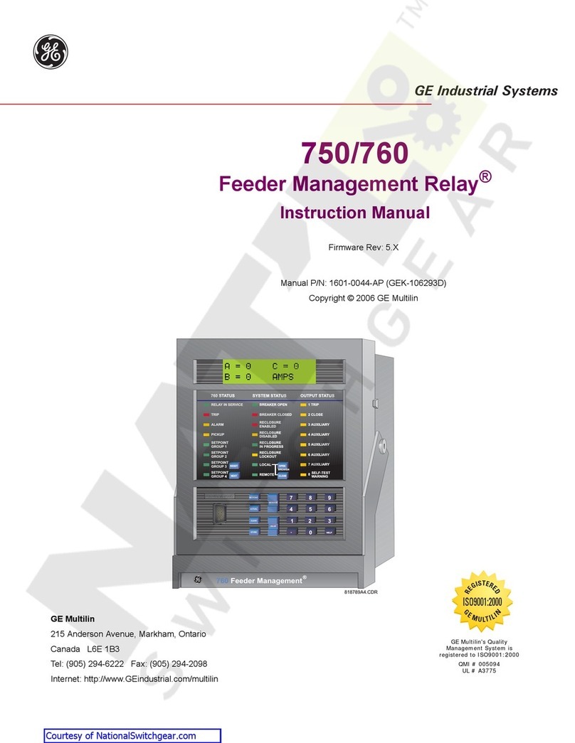 GE Feeder Management Relay 750 User manual