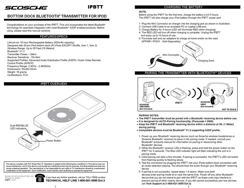 Scosche IPBTT User manual