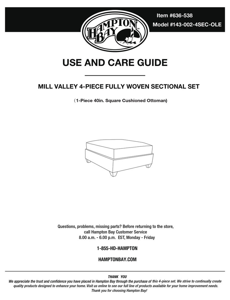 HAMPTON BAY MILL VALLEY 143-002-4SEC-OLE Use and care guide
