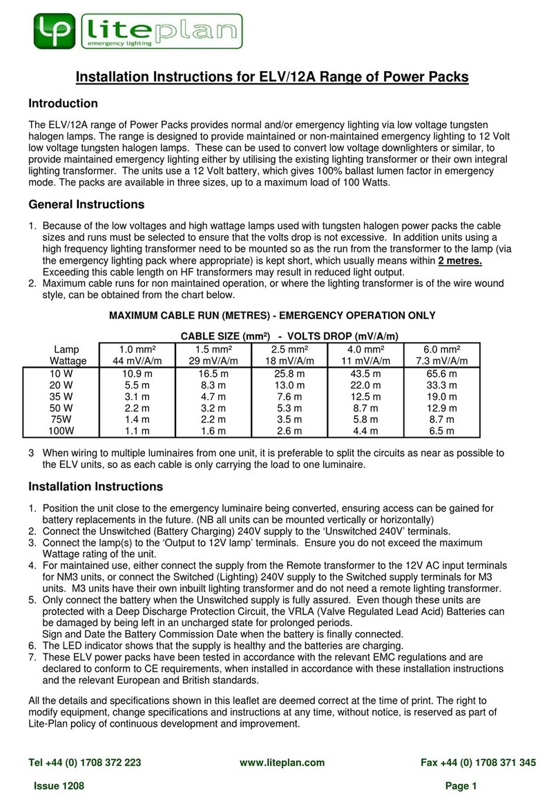 Liteplan ELV/12A Series installation instructions