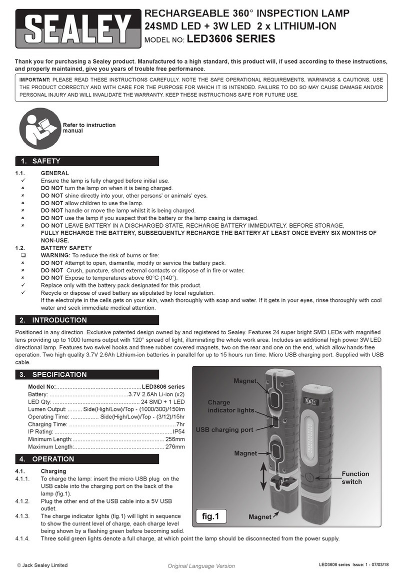 Sealey LED3606 Series quick start guide