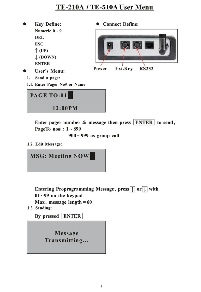 Apollo TE-210A User manual