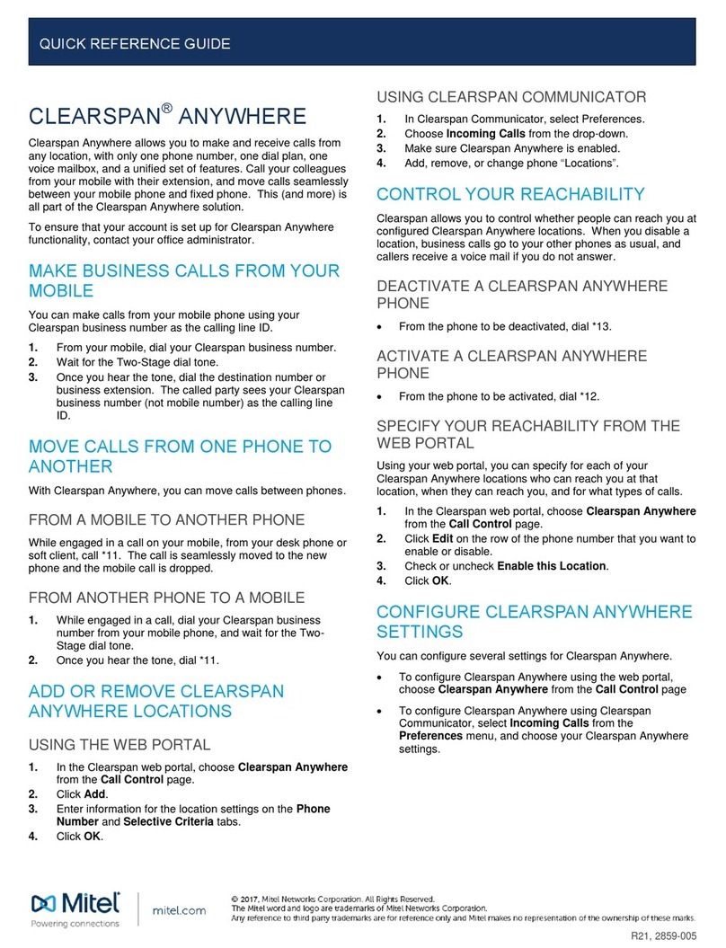 Mitel Clearspan Anywhere User manual