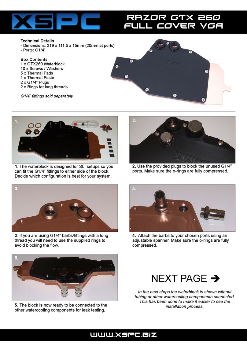 XSPC Razor GTX 260 User manual