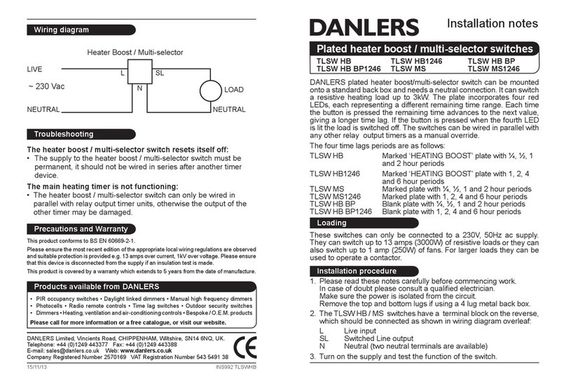 DANLERS TLSW HB Installation notes