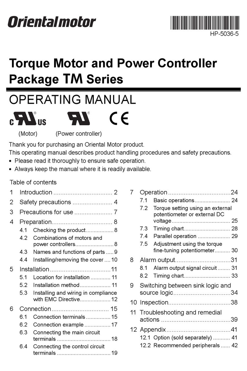 Oriental motor TM Series operating manual Oriental motor TM Series operating manual