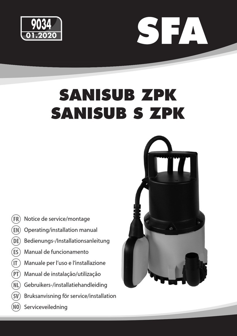 SFA SANISUB S ZPK Series Operating & installation manual