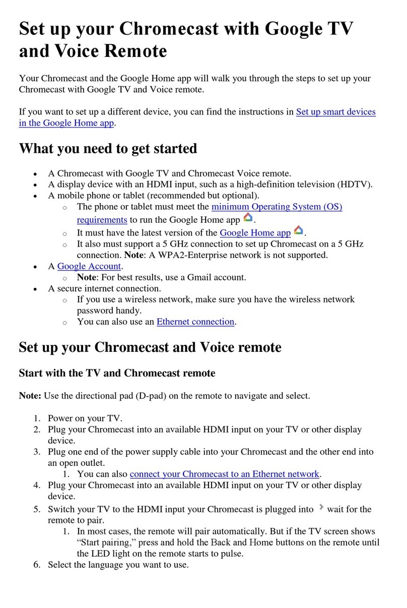 Google Chromecast manual
