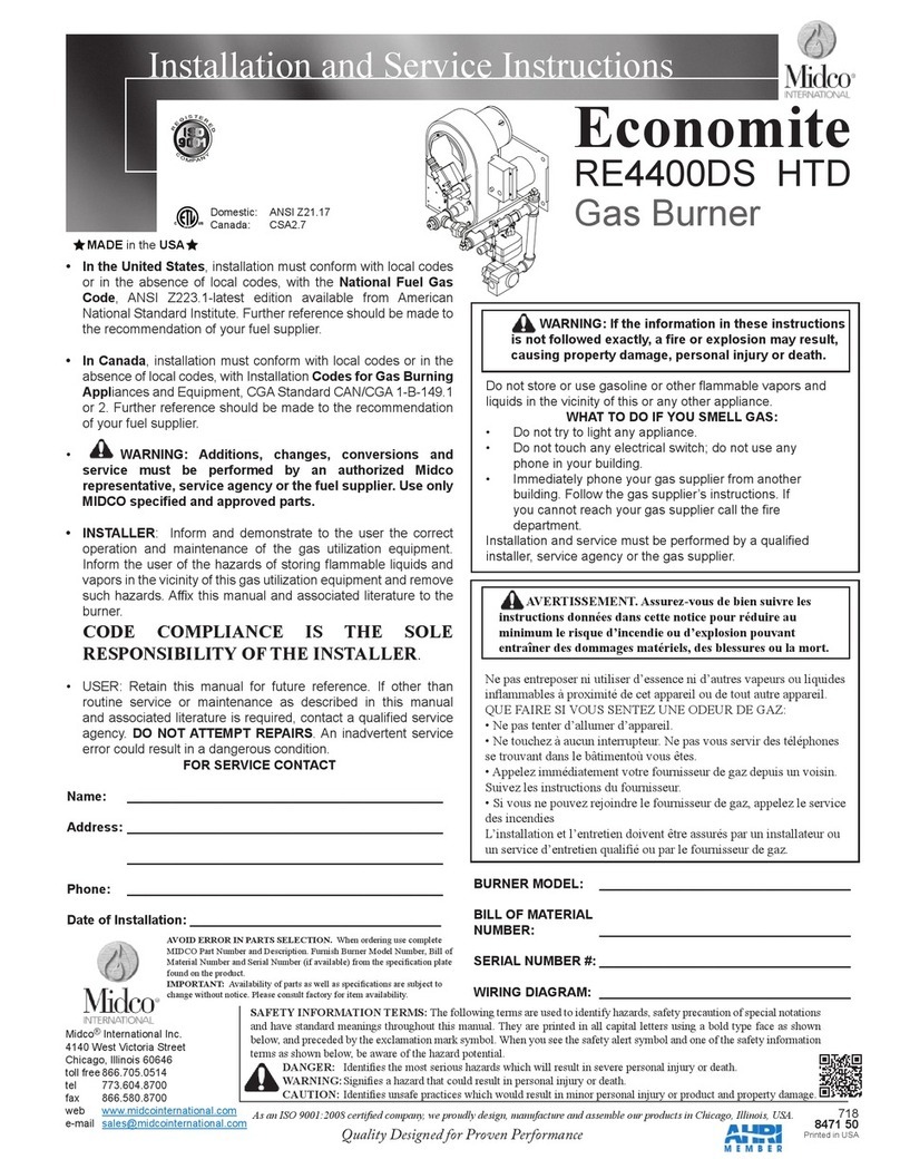 Midco ECONOMITE RE 4400DS HTD Installation and service instructions
