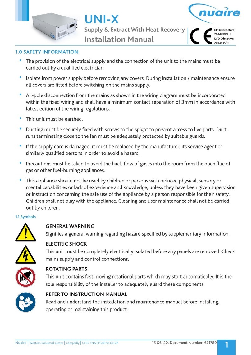 NuAire UNI-X Series User manual