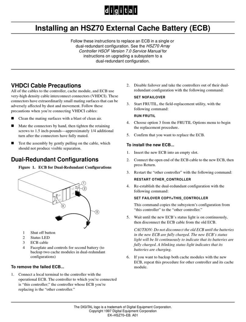 Digital Equipment StorageWorks HSZ70 User manual