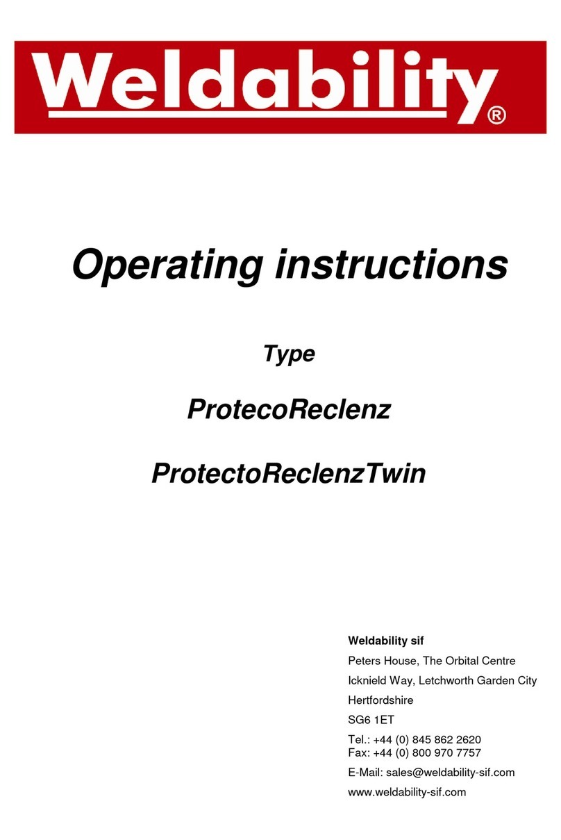 Weldability Sif ProtecoReclenz operating instructions Weldability Sif ProtecoReclenz operating instructions