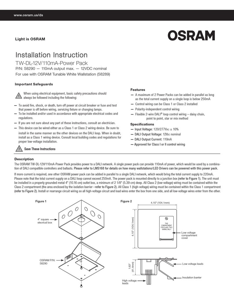 Osram TW-DL-12V/110mA-Power Pack User manual