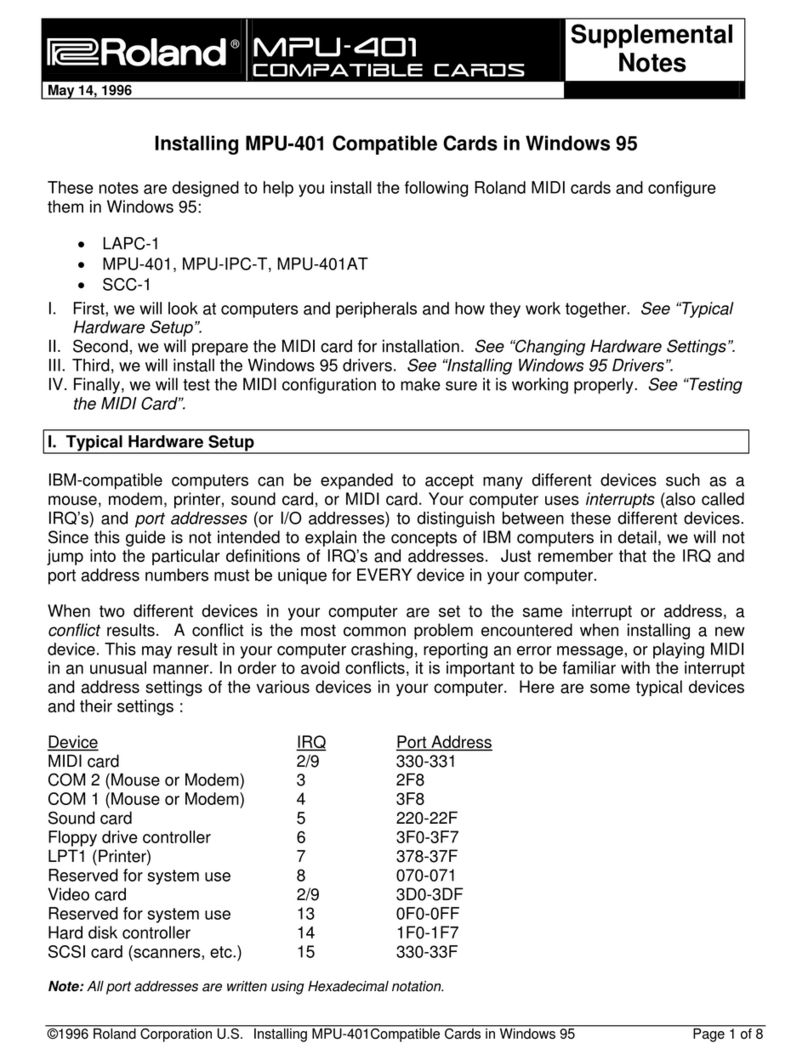 Roland MPU-401 Owner's manual