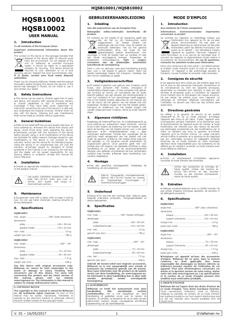 Velleman HQSB10001 user manual