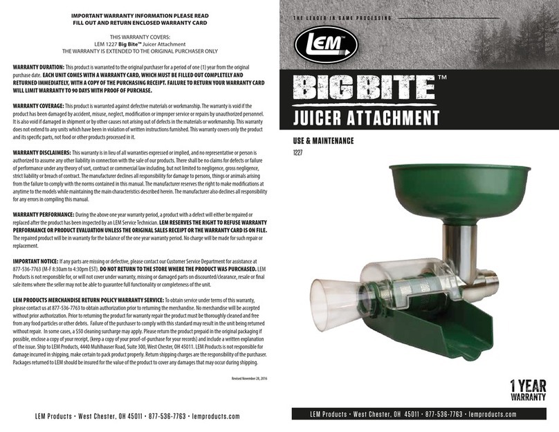 LEM Big Bite 1227 Use & maintenance