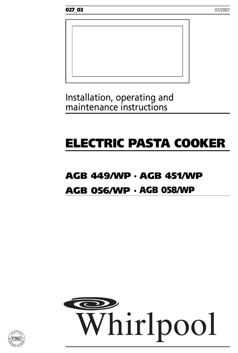 Whirlpool AGB 449/WP Installation, operating and maintenance instructions