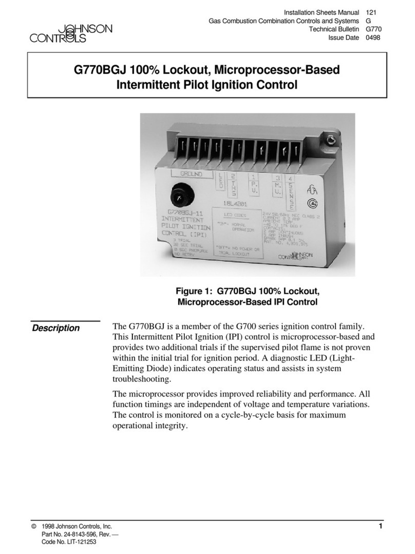 Johnson Controls G770BGJ Installation Sheets Manual