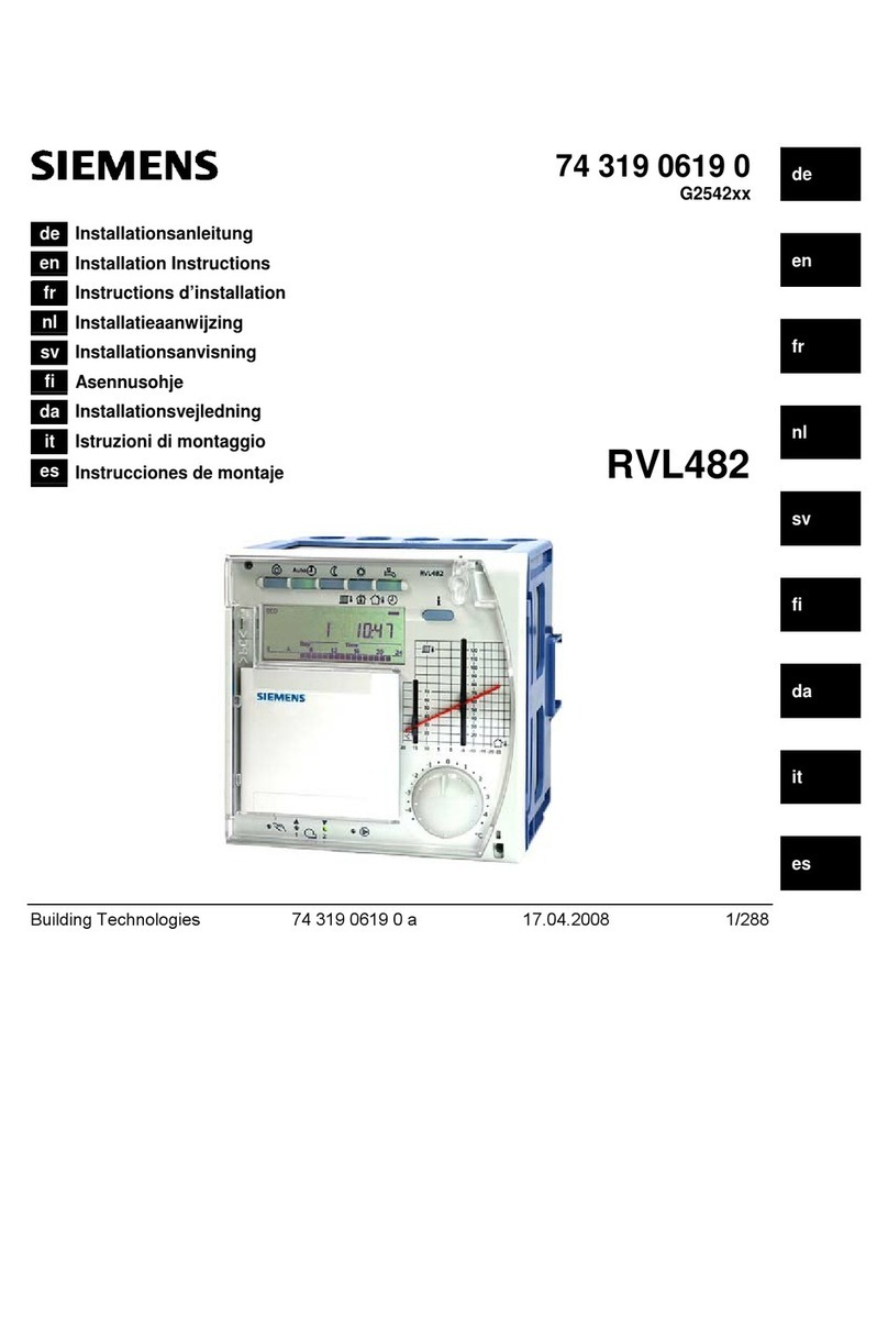 Siemens RVL482 installation instructions