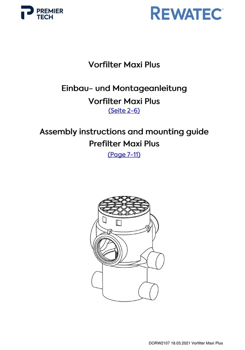 PREMIER TECH REWATEC Maxi Plus Installation instructions manual