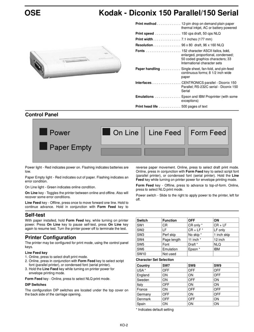 Kodak Diconix 150 Parallel User manual