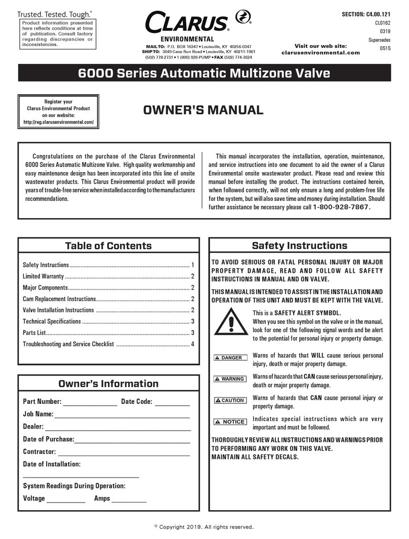 Clarus 6000 Series owner's manual Clarus 6000 Series owner's manual