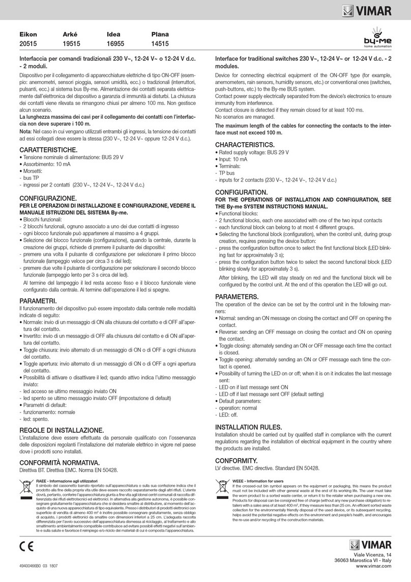 Vimar by-me Eikon 20515 User manual