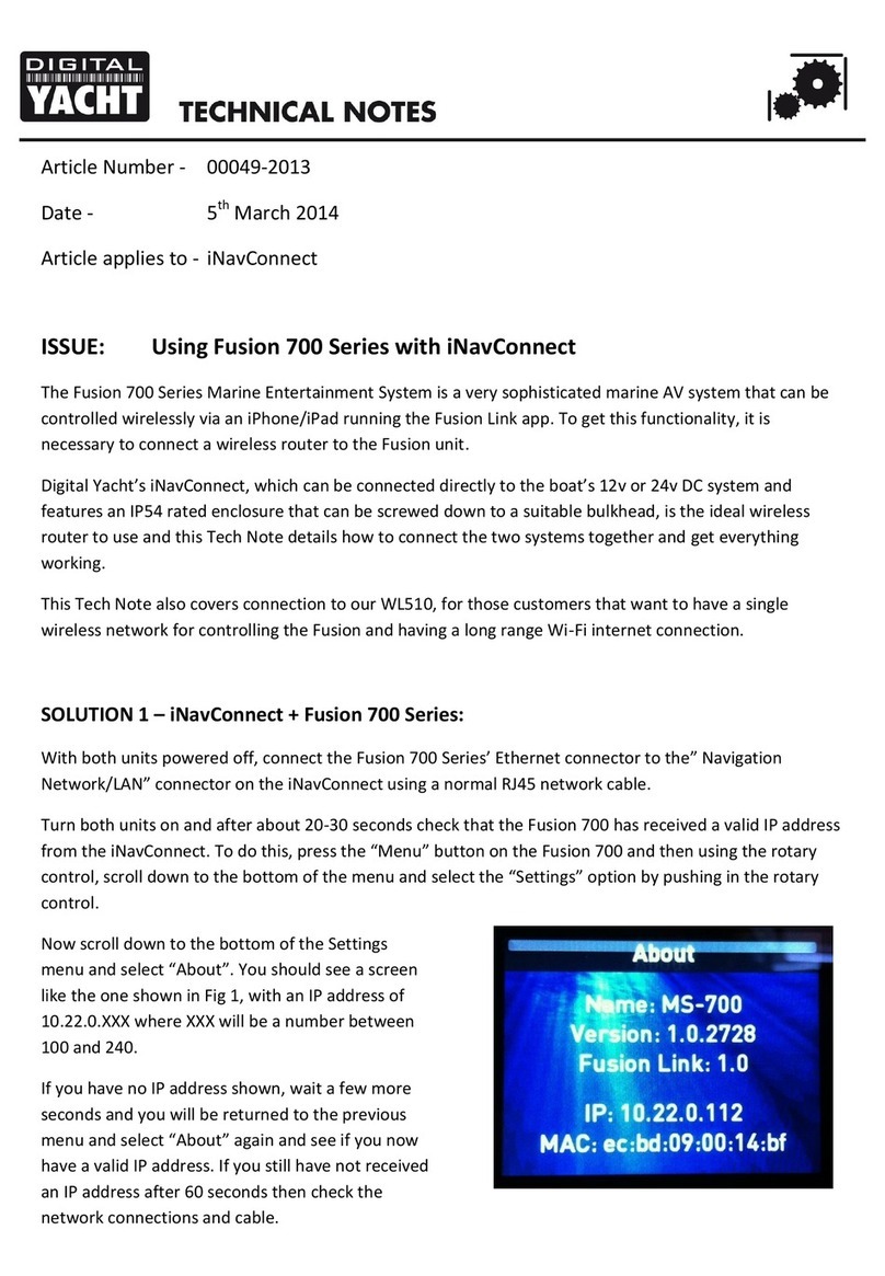 DIGITAL YACHT Fusion 700 Series Specification sheet