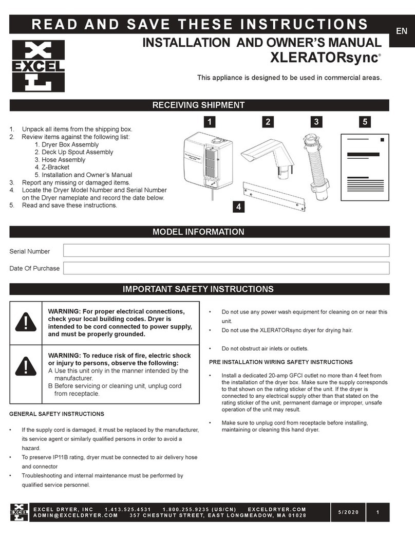 Excel Dryer XLERATORsync Installation instructions