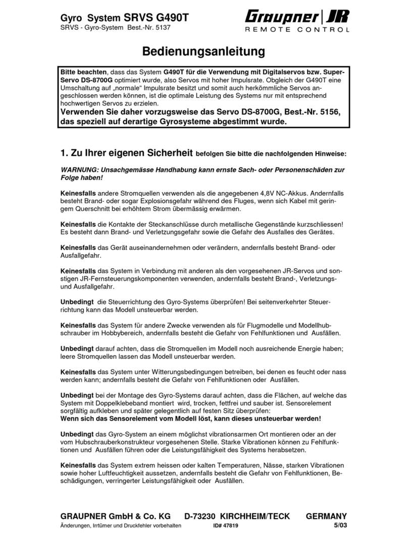 GRAUPNER SRVS G490T operating instructions