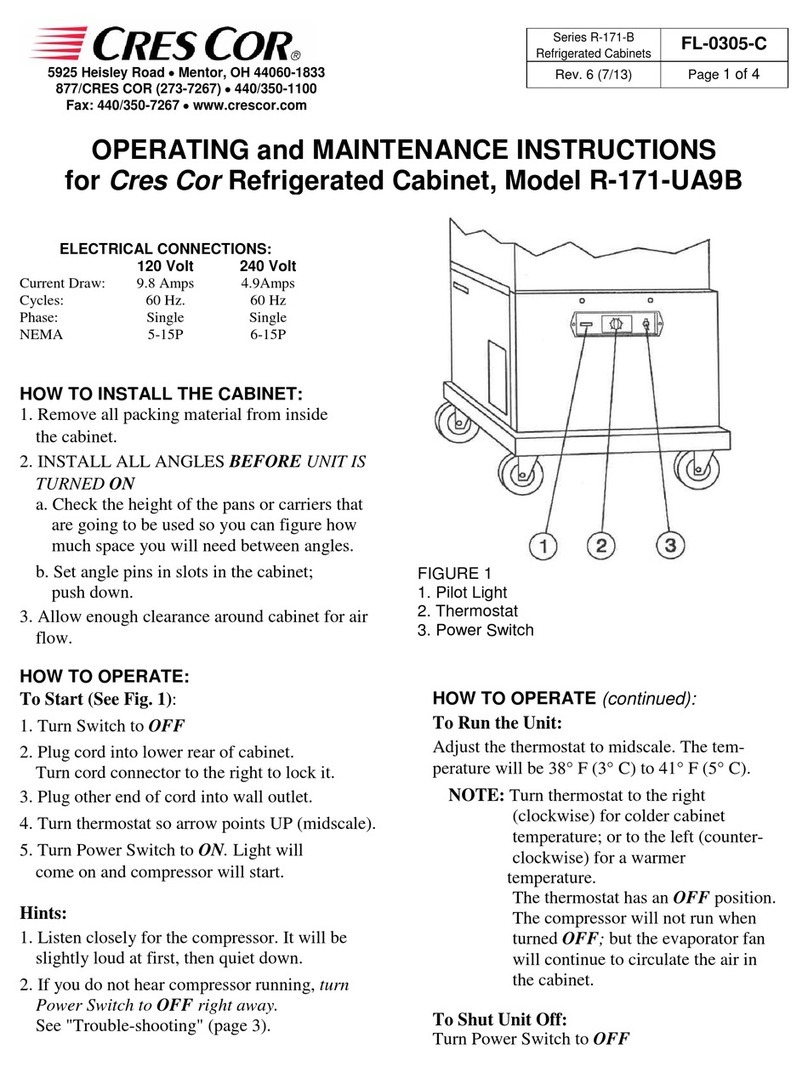 Cres Cor R-171-B Series Operating and maintenance instructions
