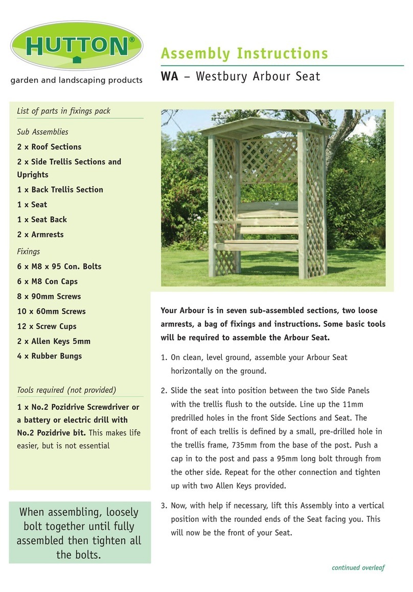 HUTTON Westbury Arbour Seat Assembly instructions HUTTON Westbury Arbour Seat Assembly instructions