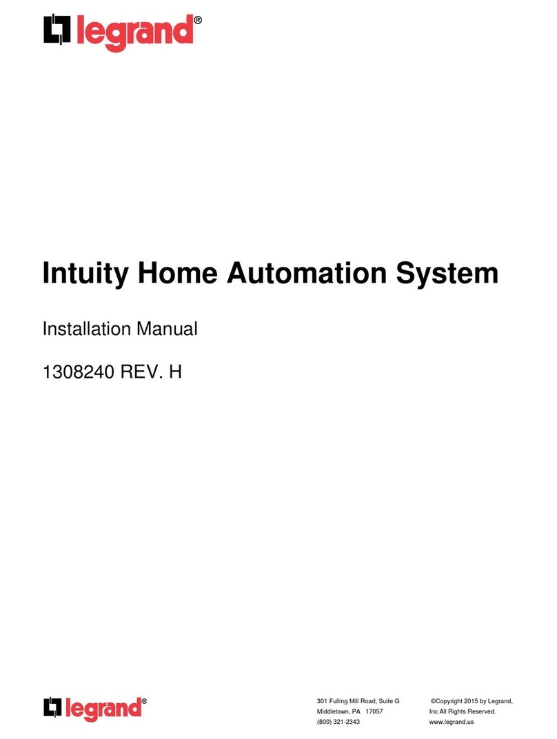 LEGRAND Intuity Home Automation System User manual