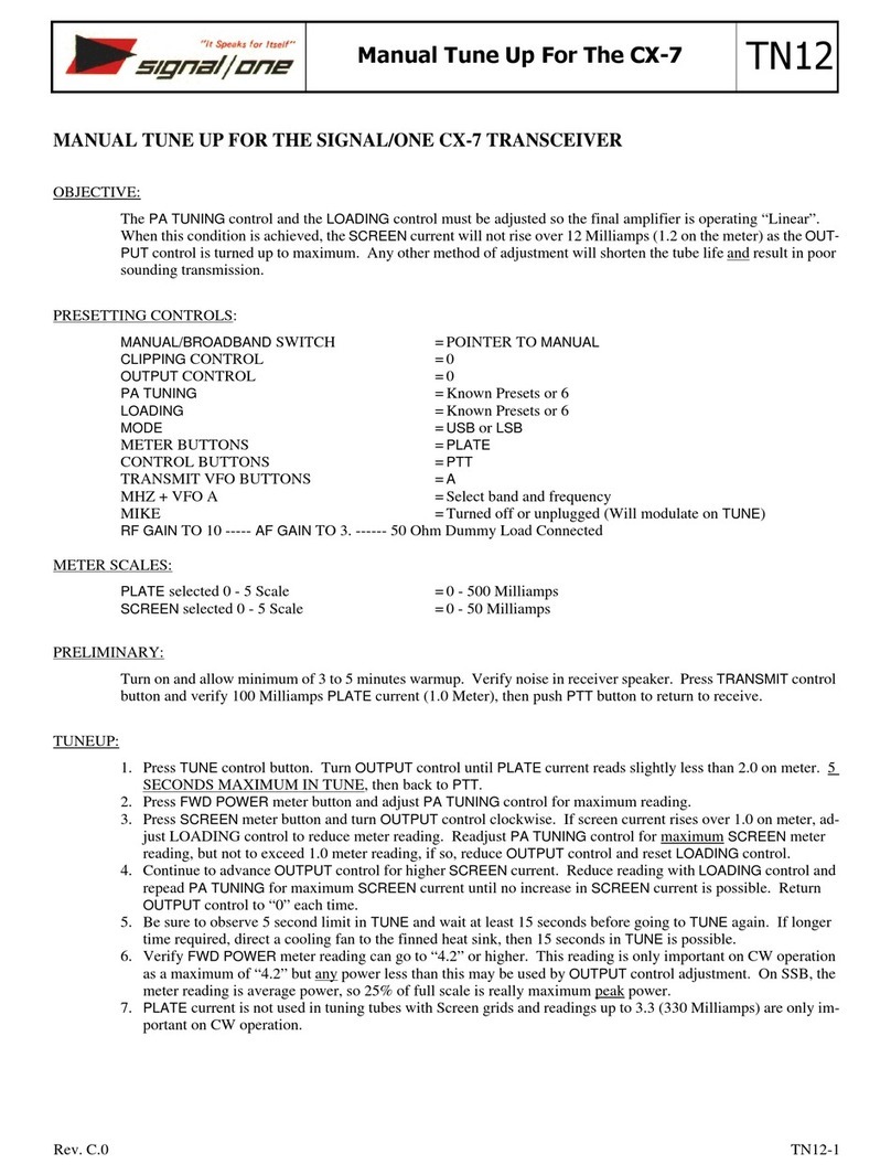 signal one CX-7 User manual