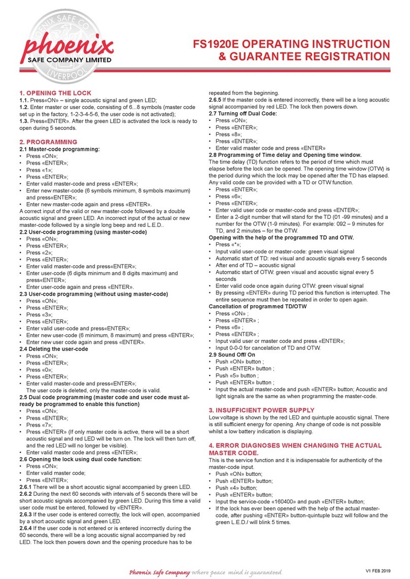 Phoenix FS1920E Operating Instructions & Guarantee Registration Phoenix FS1920E Operating Instructions & Guarantee Registration